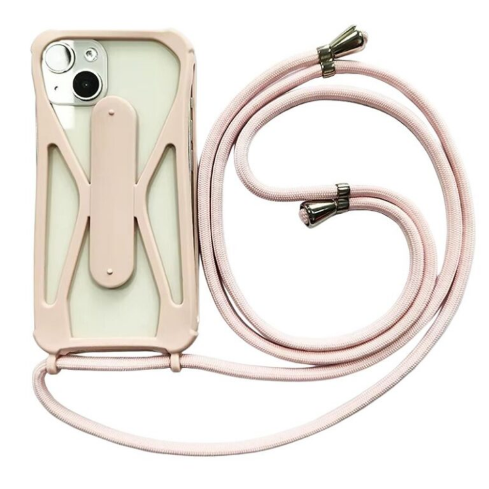 Colgador universal silicona rosa para teléfono móvil con cordón ajustable - Picky Club Guatemala