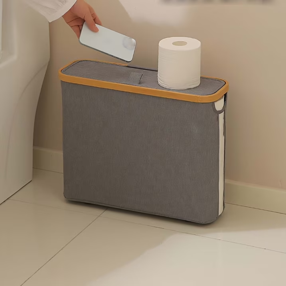 Bambú- Organizador de Papel de Baño de Tela y Bambú