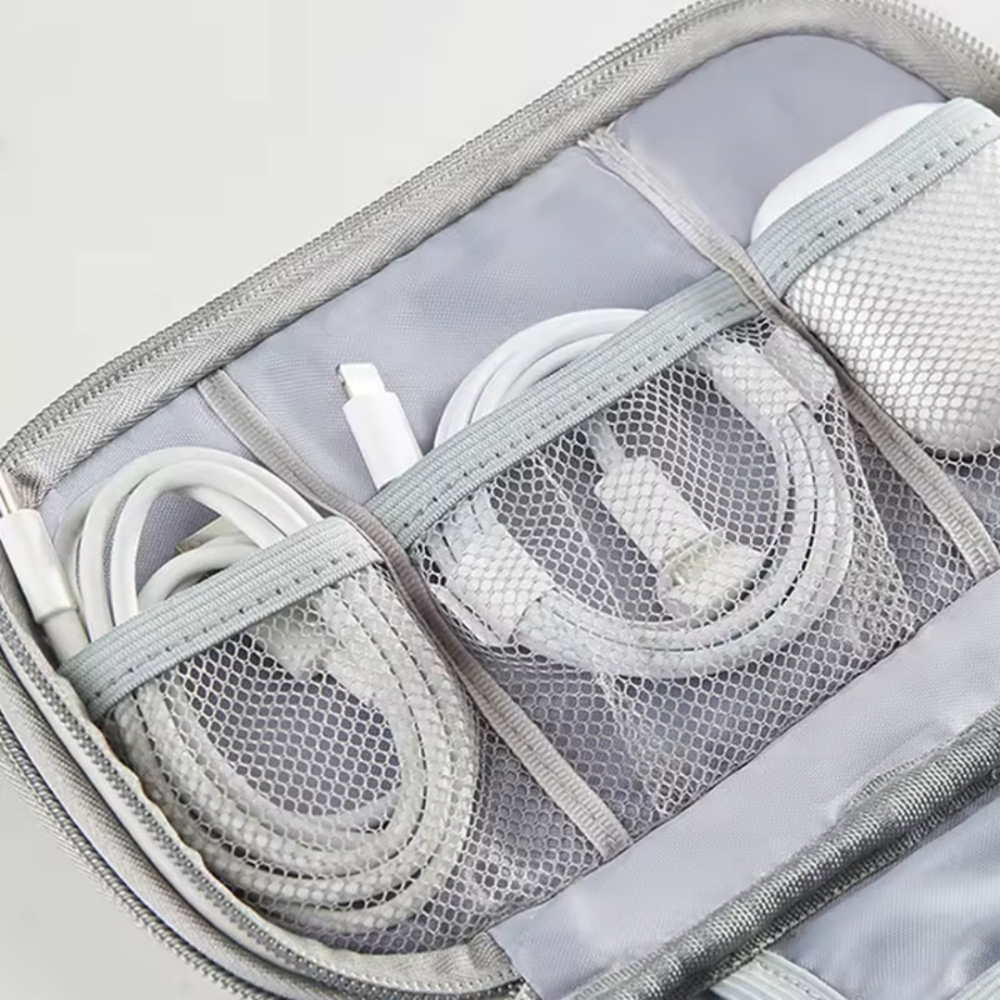 TECNOLOGIA - ORGANIZADOR DE CABLES DE DOBLE LADO COLOR GRIS