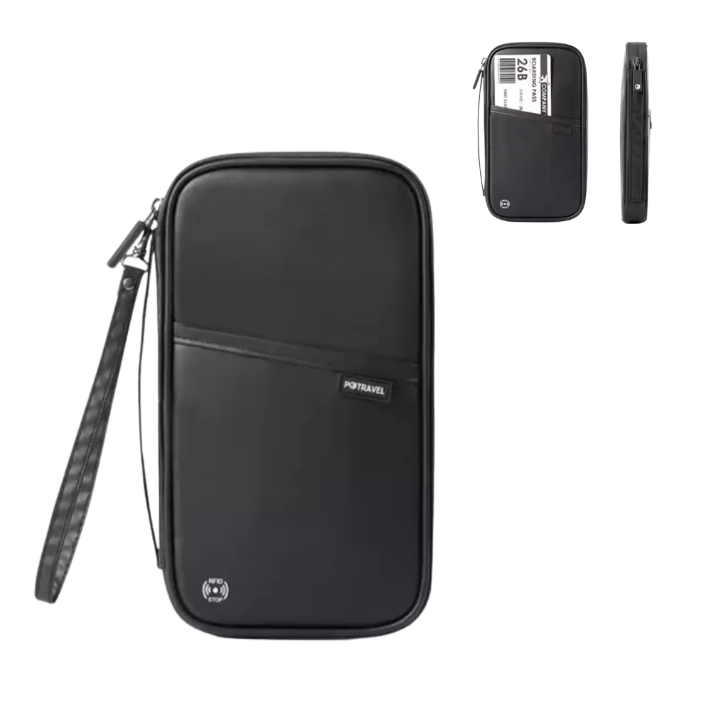 Viaje - Porta Documentos con Protección RFID Negro