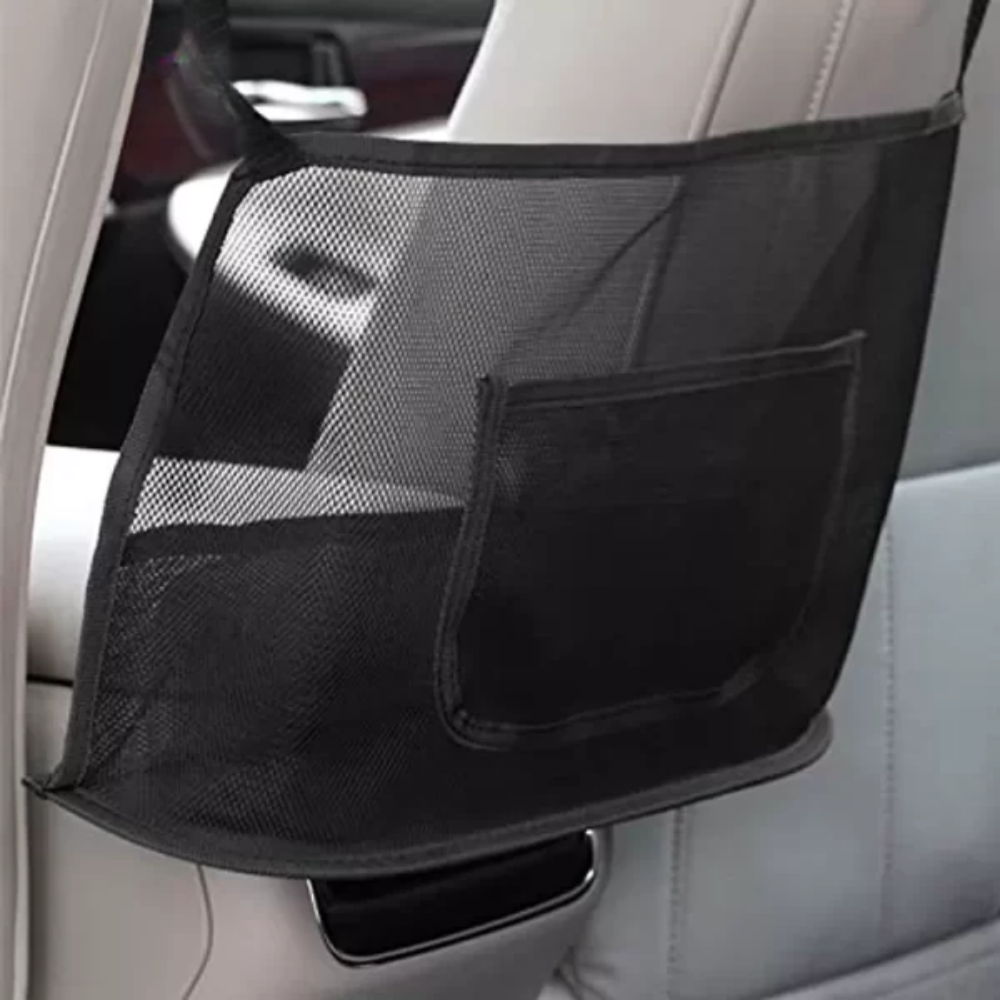 Organizador mesh grande negro para auto nylon 39x27x10cm documentos accesorios - Picky Club