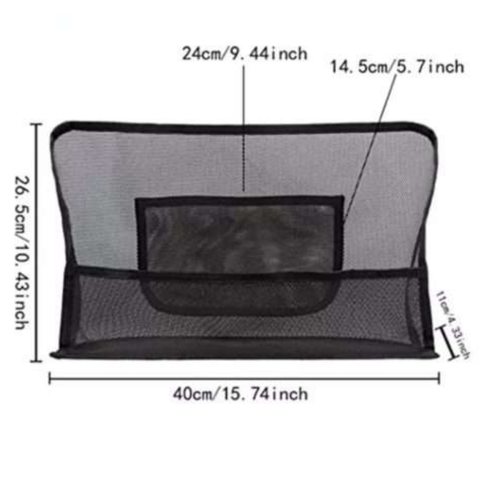 Organizador mesh grande para auto dimensiones 40x26.5x14.5cm con bolsillos frontales - Picky Club Guatemala