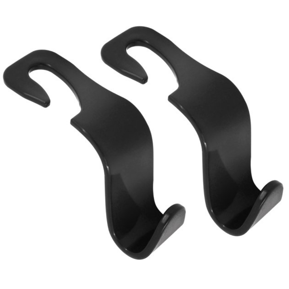 Gancho doble negro para reposacabezas carro organizador bolsas 5kg resistencia - Picky Club
