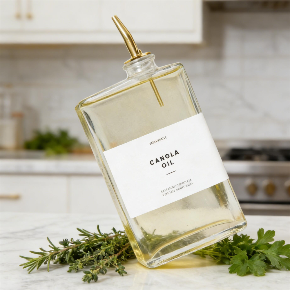 Alacena - CONTENEDOR PARA ACEITE CUADRADO DORADO