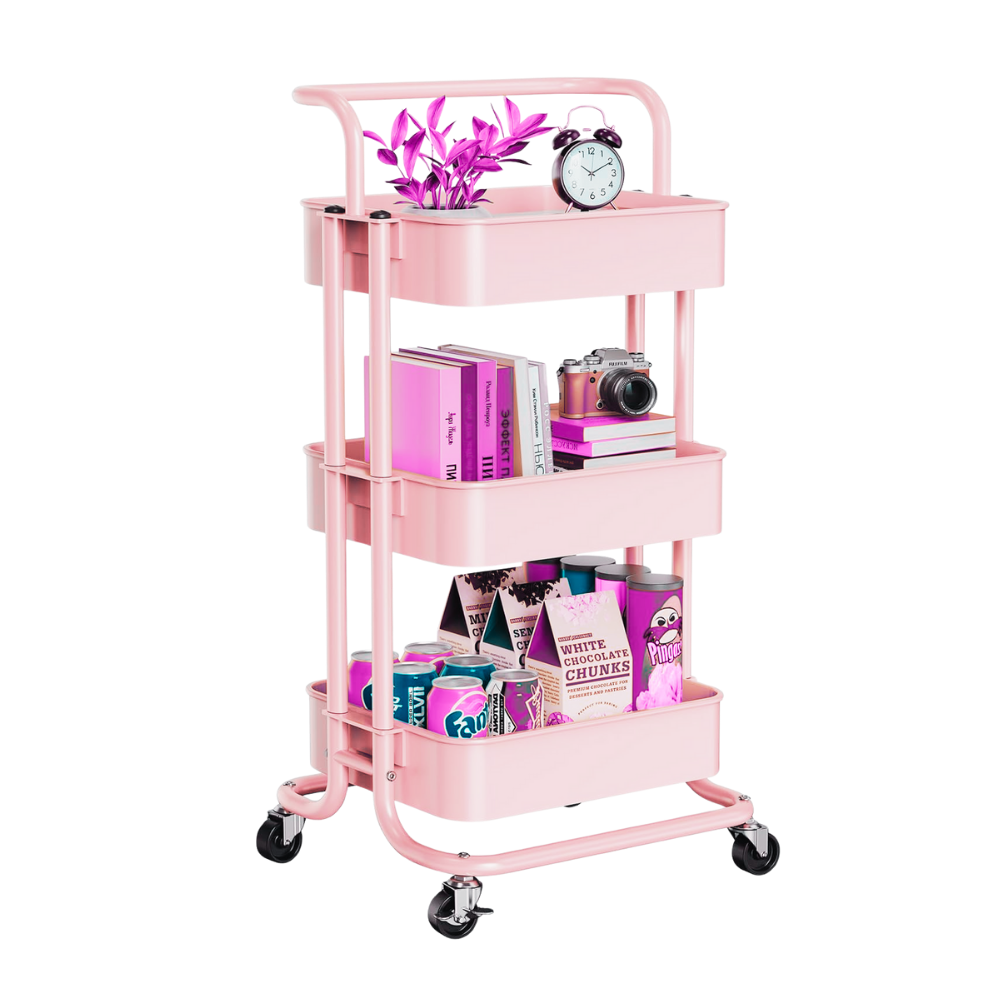 Trolly - ORGANIZADOR CON RODOS TROLLY ROSADO