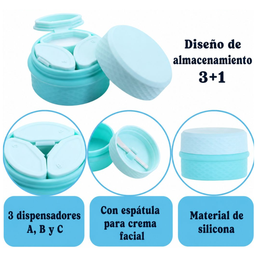VIAJE - CONTENEDOR DE CREMAS DE SILICON VARIOS COLORES