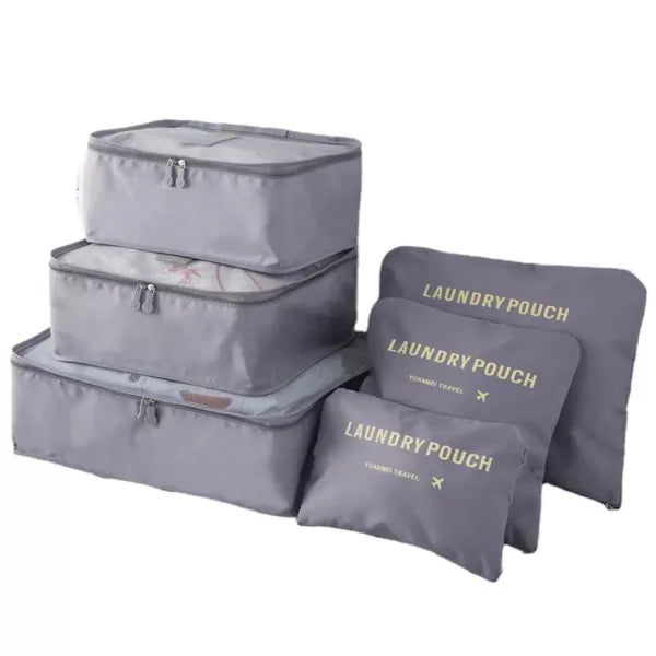 VIAJE - KIT DE 6 BOLSAS LAUNDRY GRIS