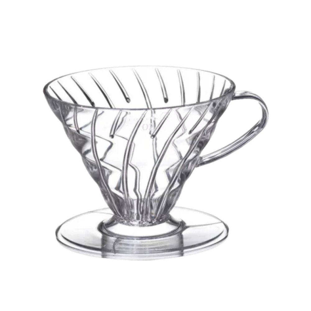 Metodo V60 dripper plastico transparente para extraccion cafe especialidad - Picky Club Guatemala