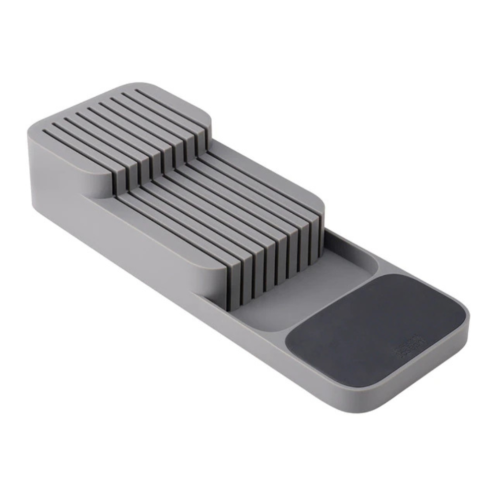 Organizador de cuchillos doble compartimento gris cocina orden - Picky Club Guatemala