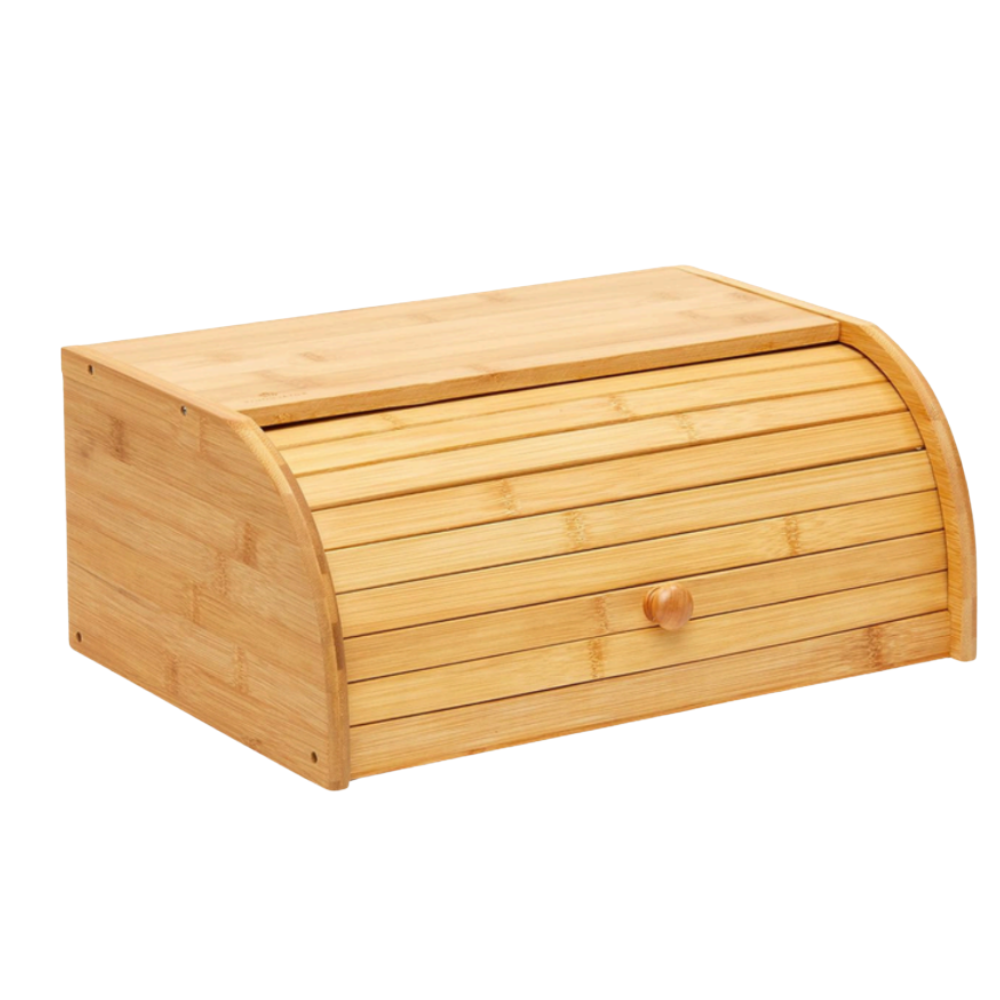 Panera de bambu natural con tapa enrollable 16x39.5x27cm - Picky Club Guatemala