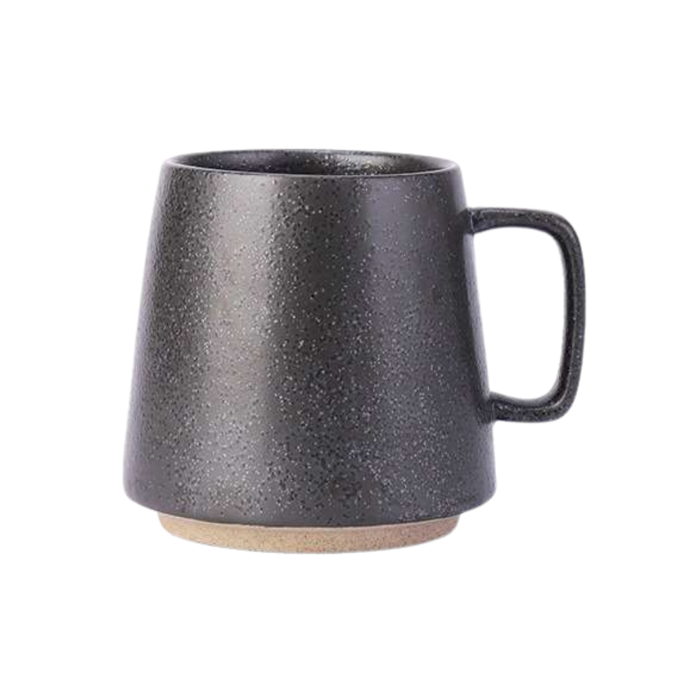 Taza cerámica 12oz negra con base natural coffee station café premium - Picky Club Guatemala