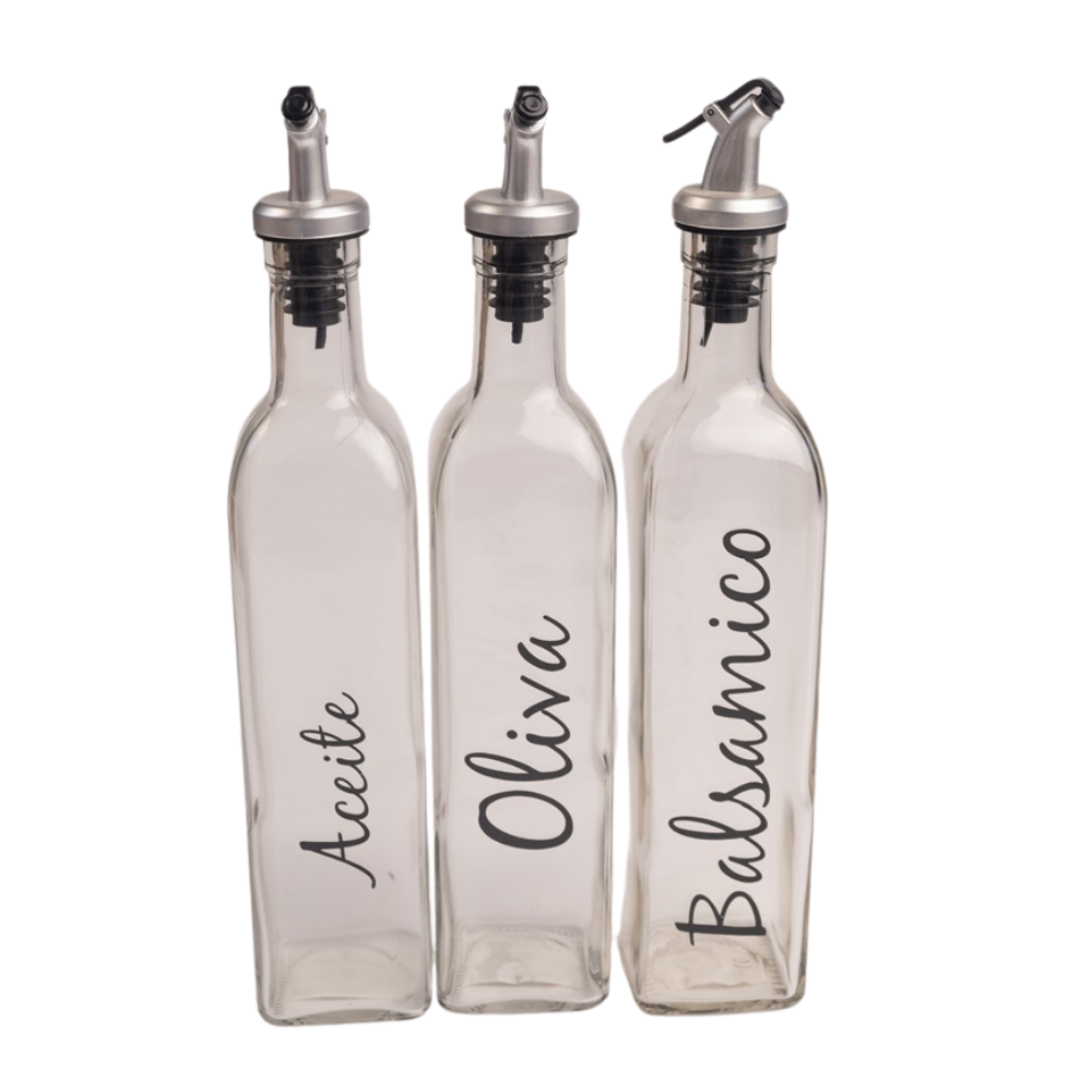 Cocina - Aceitero de vidrio cuadrado 500 ml