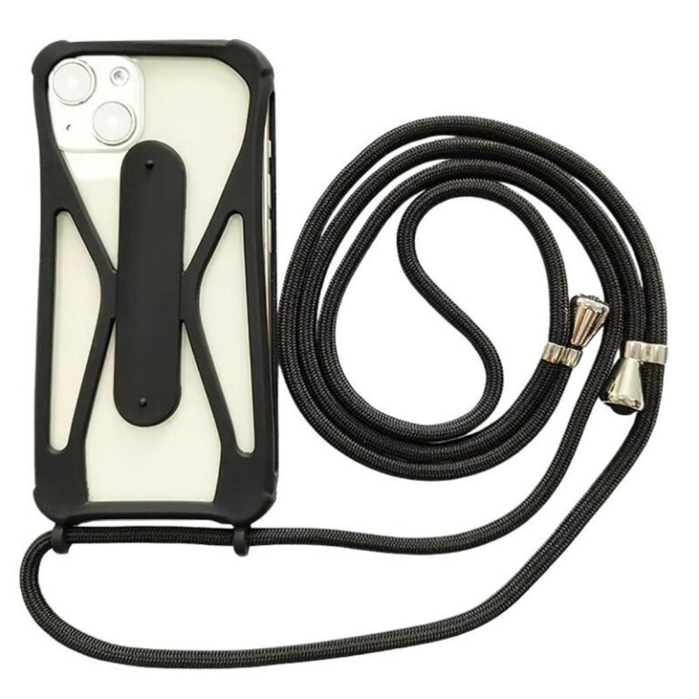 Colgador universal silicona negro para teléfono móvil con cordón ajustable - Picky Club Guatemala
