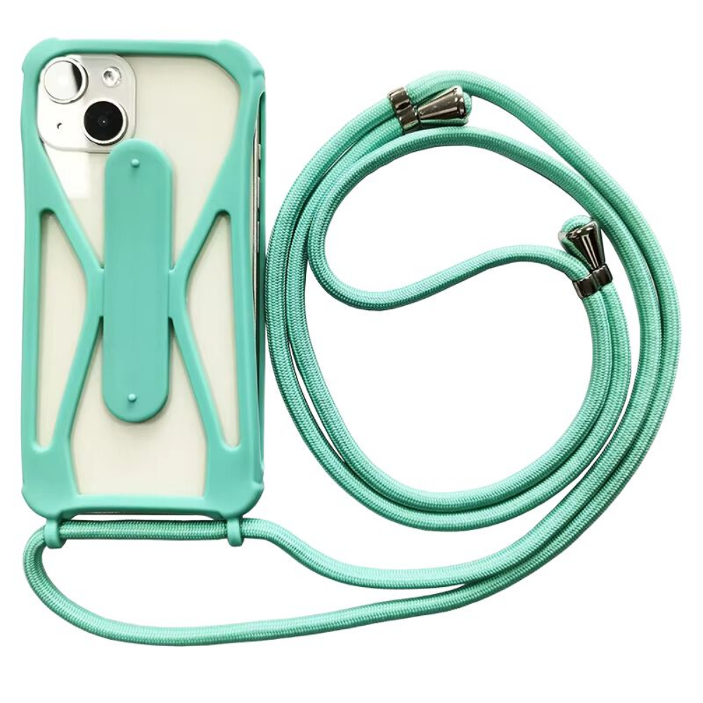 Colgador universal silicona verde menta para teléfono móvil con cordón ajustable - Picky Club Guatemala