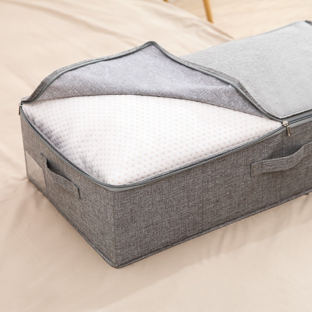 Closet - Caja de Tela Gris ideal para Edredones, Sabanas y Bolsas