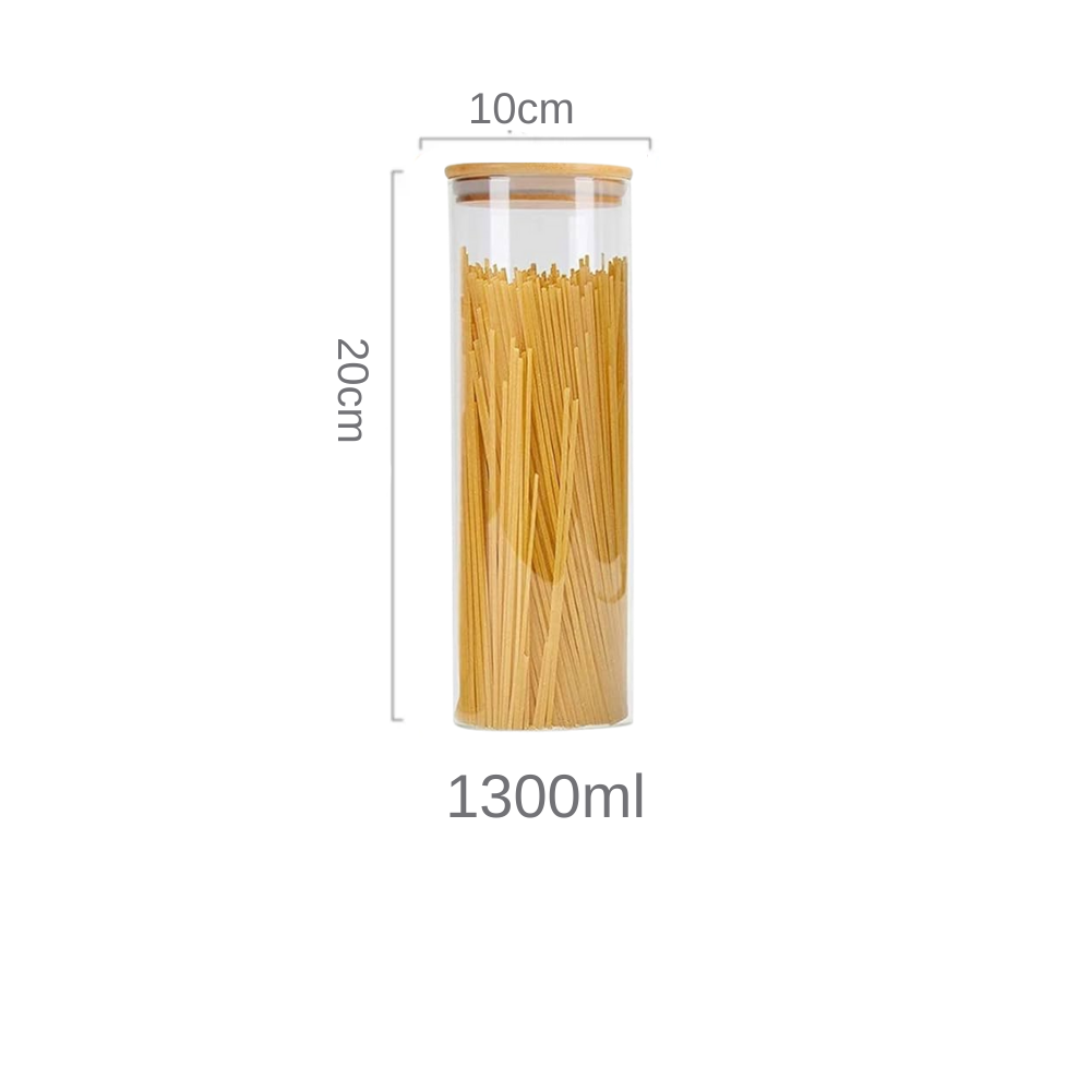 Bambu - Contenedor de Vidrio M de 10*20cm