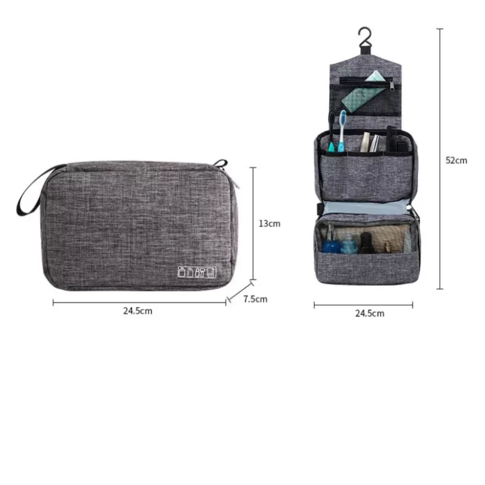 Organizador cosméticos viaje dimensiones cerrado 24.5x13cm y abierto 52cm - Picky Club