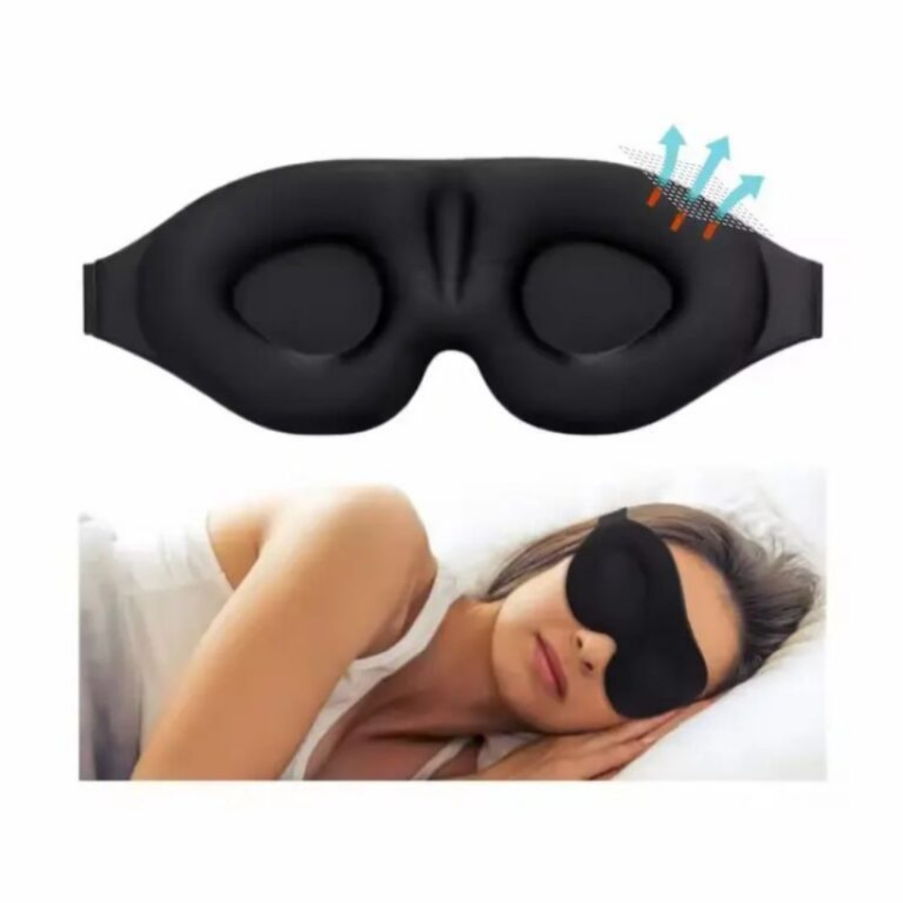 Antifaz 3D para dormir negro con circulación de aire ergonómico - Picky Club Guatemala
