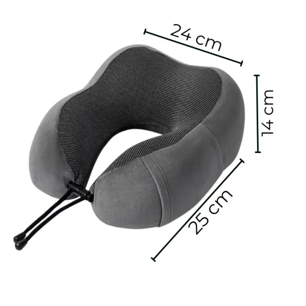 Medidas almohada cervical de viaje 24x25x14 cm espuma viscoelástica gris - Picky Club