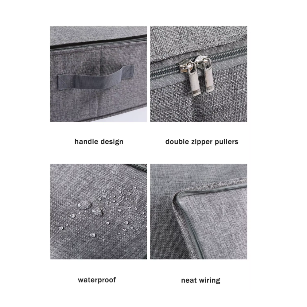 Closet - Caja de Tela Gris ideal para Edredones, Sabanas y Bolsas