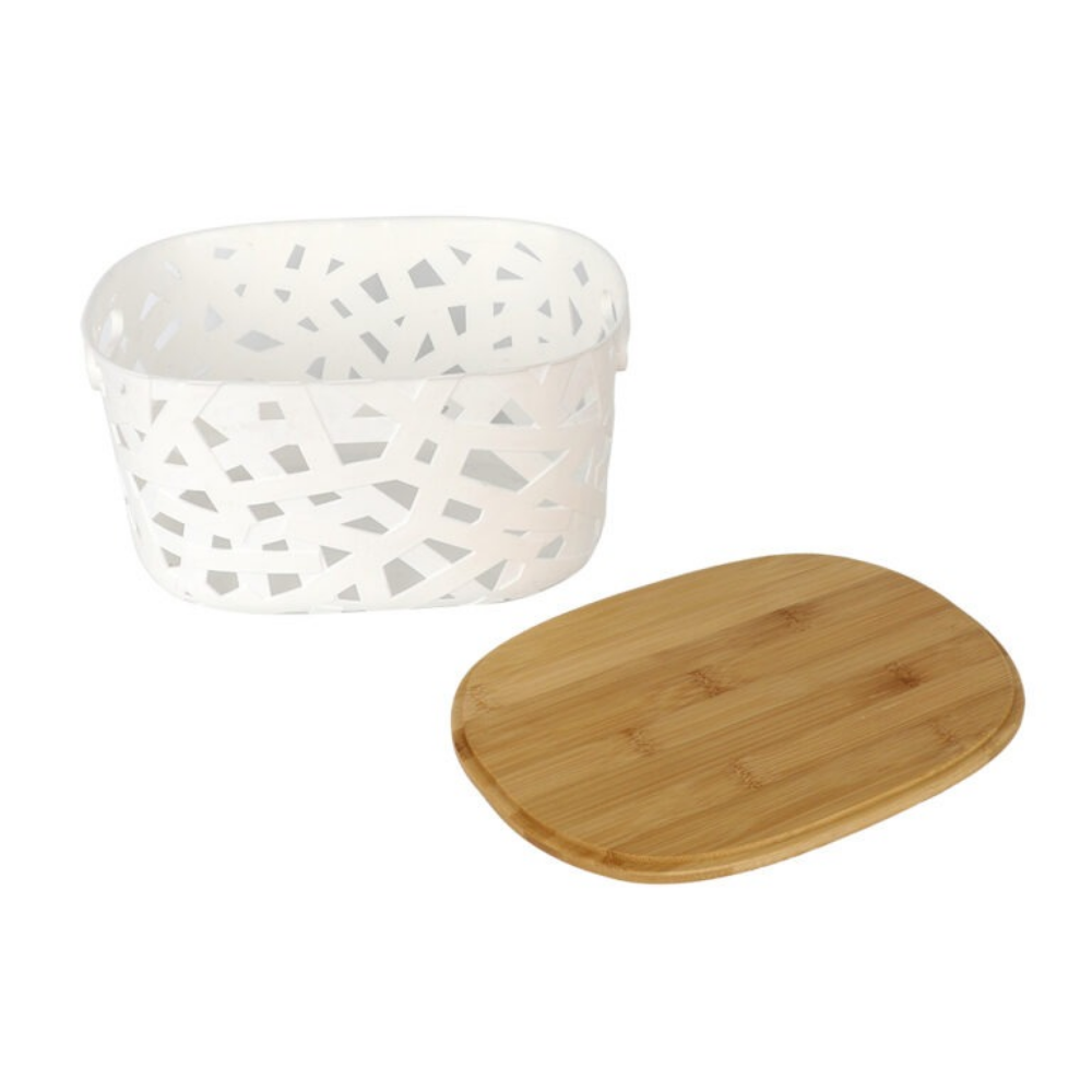 Canasta Organizadora con Tapa de Bambú | Pequeña Picky Club Guatemala