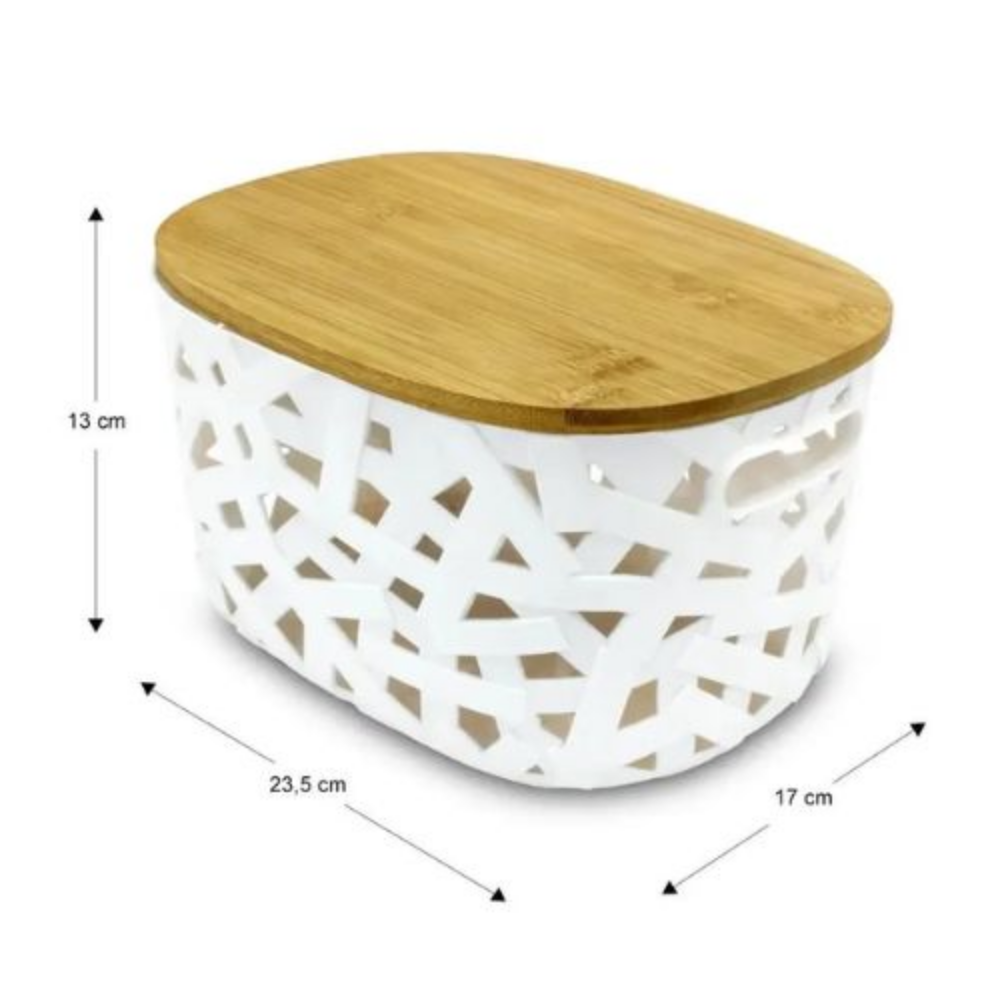 Canasta Organizadora con Tapa de Bambú | Pequeña Picky Club Guatemala