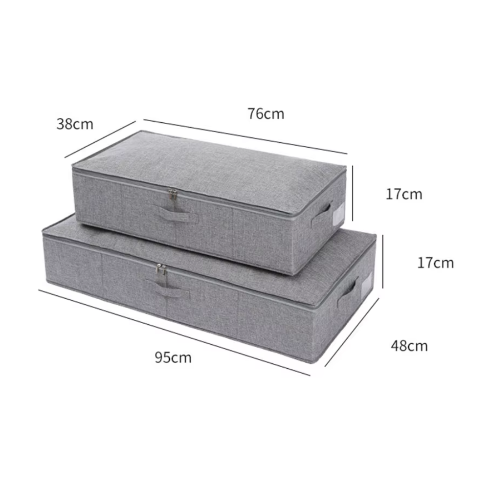 Closet - Caja de Tela Gris ideal para Edredones, Sabanas y Bolsas