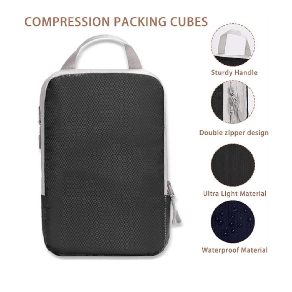 Viaje - Kit de Bolsas de Compresión 7 Piezas Color Negro
