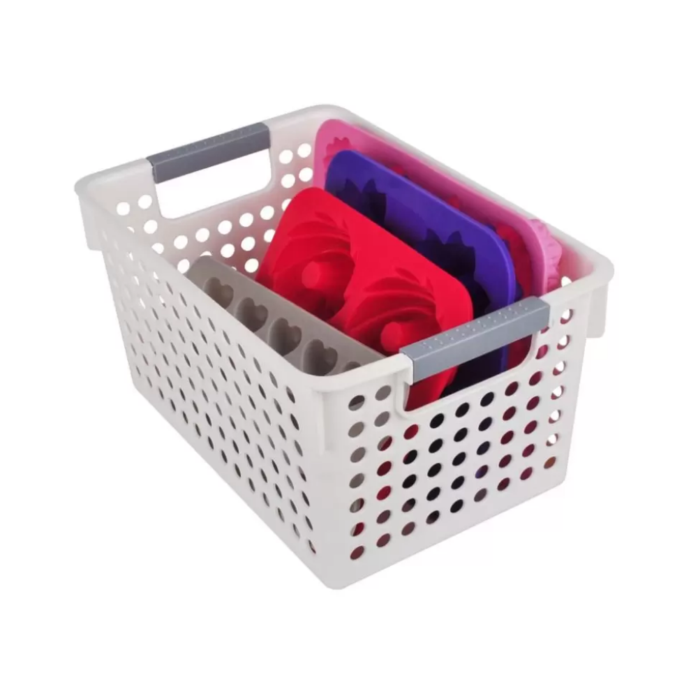 Closet - Canasta dot ancha tamaño mediana