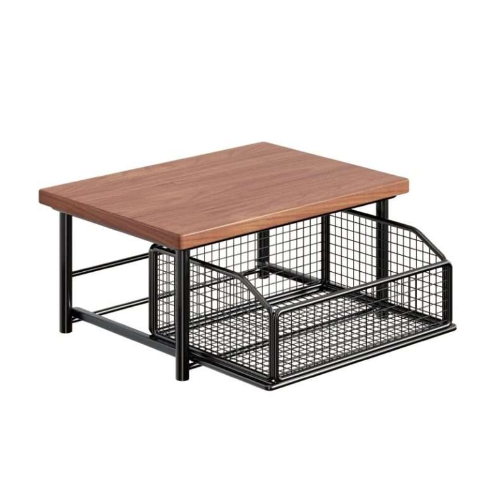 Estacion de Cafe - Mueble de Metal con base de Madera y gaveta