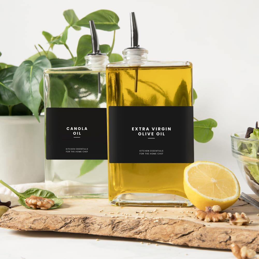 Alacena -  CONTENEDOR PARA ACEITE CUADRADO PLATEADO