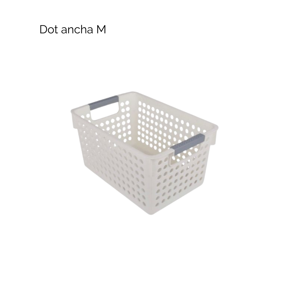 Closet - Canasta dot ancha tamaño mediana