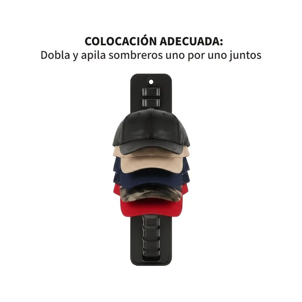 Closet- Organizador de Gorras de Pared Negro 16 Gorras
