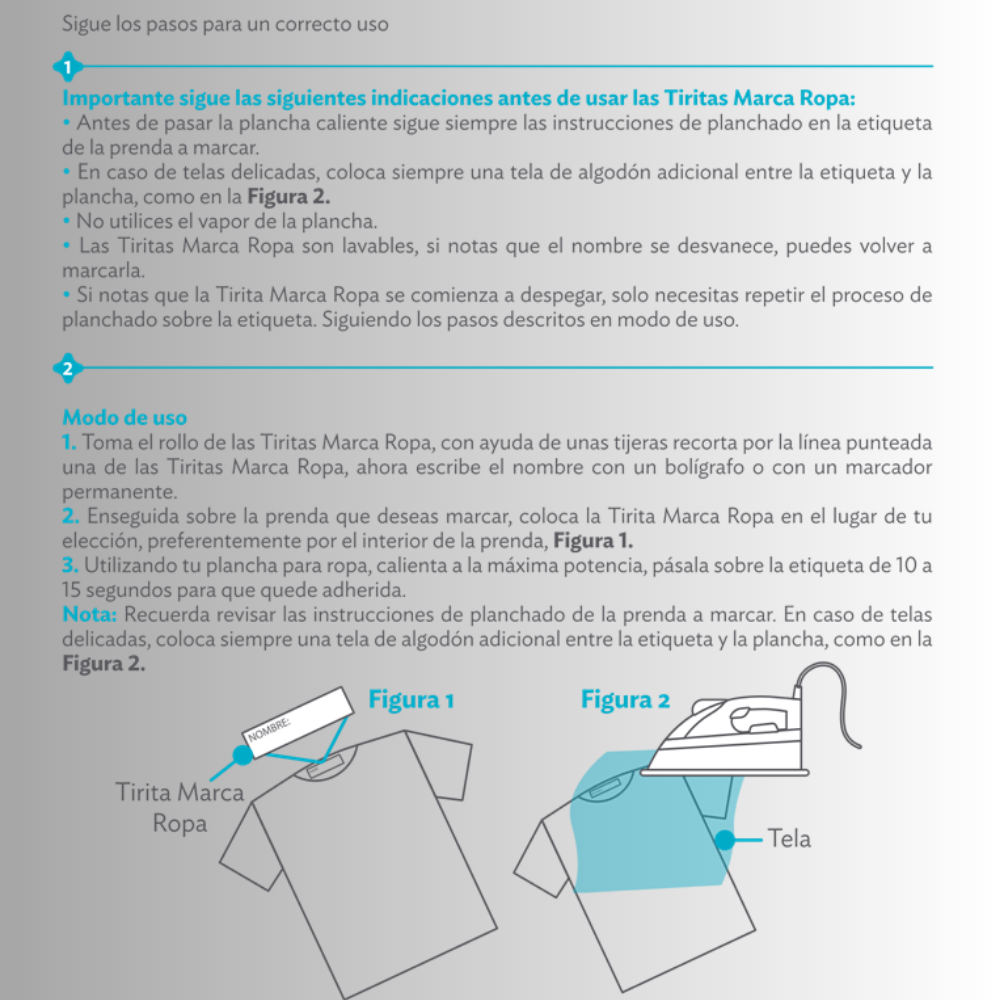 Tiritas Marca Ropa para Niños x30 | Etiquetas Nombre Prendas Guatemala