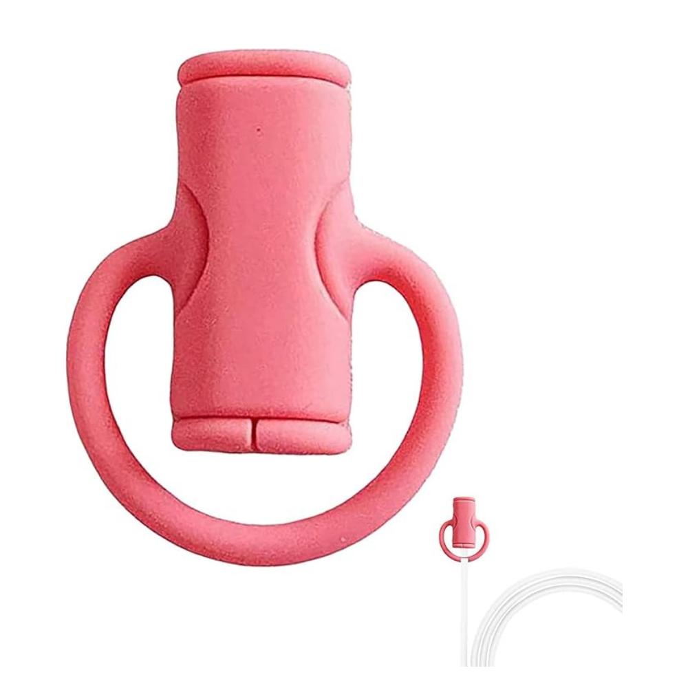Protector de cables USB-C 2 en 1 rosado silicón flexible - Picky Club Guatemala