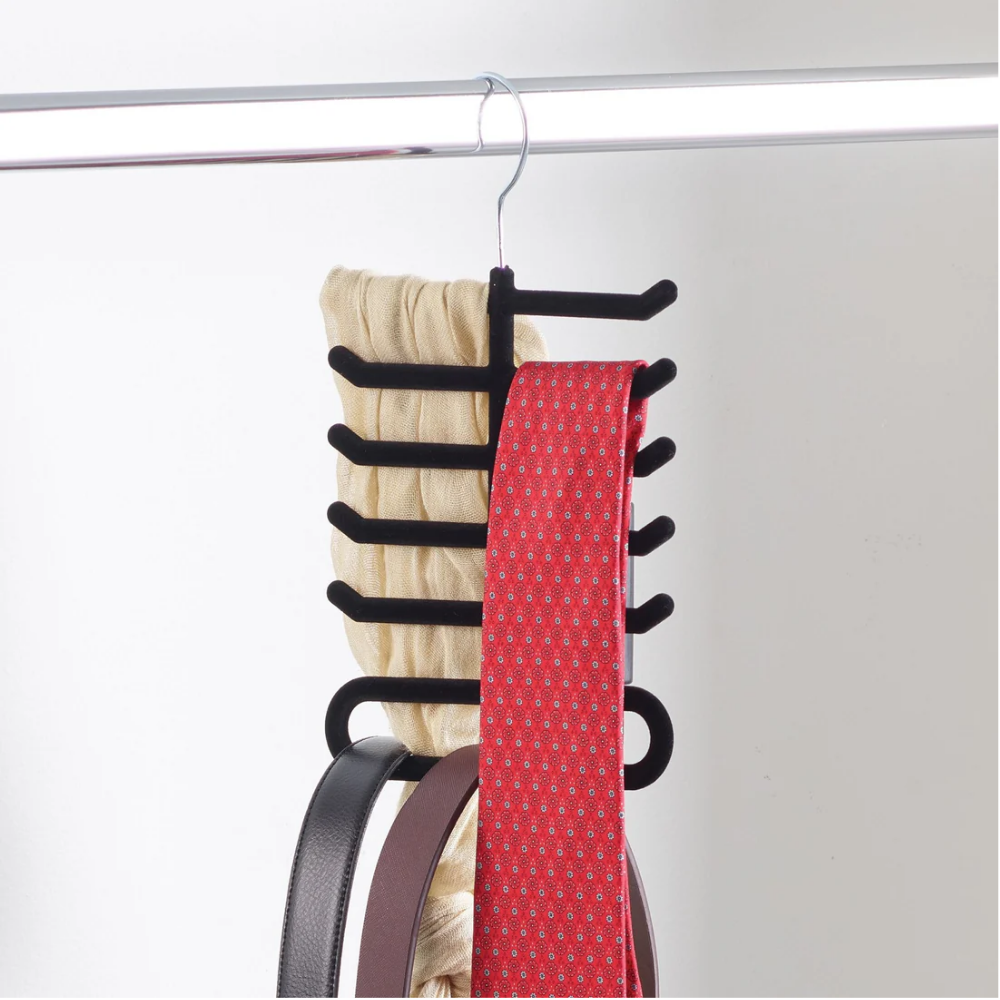 Gancho organizador de accesorios negro para closet corbatas cinturones mascadas - Picky Club Guatemala