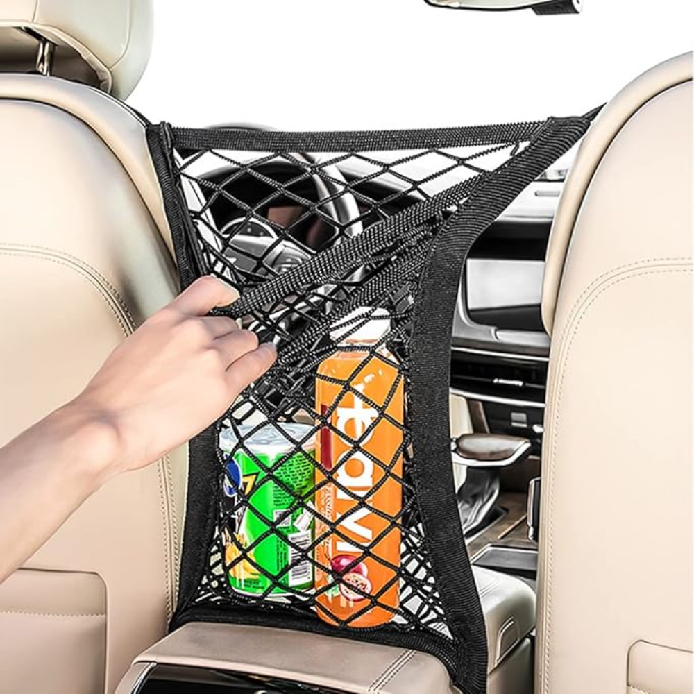 Organizador malla pequeño asiento trasero carro Oxford red elástica 4 ganchos - Picky Club