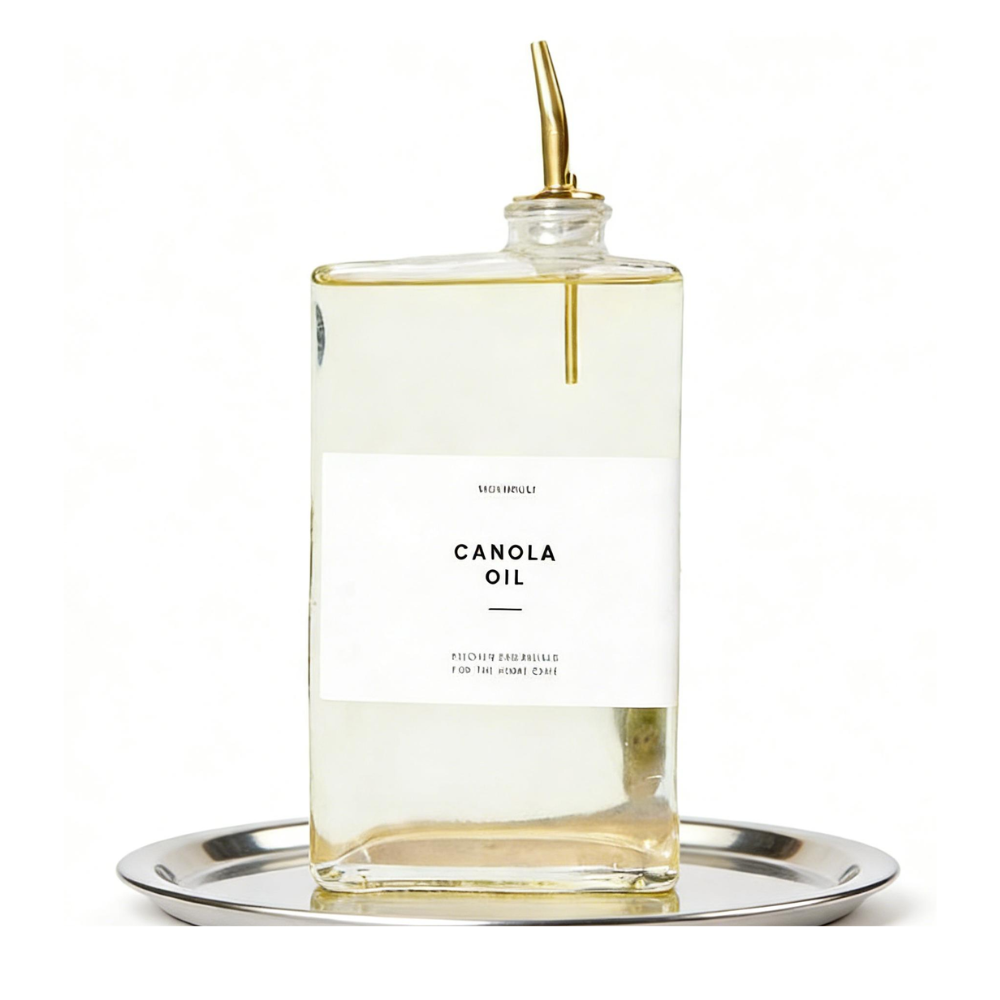 Alacena - CONTENEDOR PARA ACEITE CUADRADO DORADO