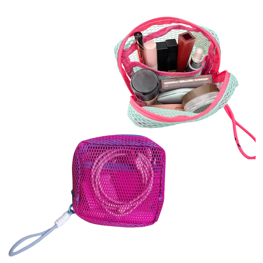 COSMETIQUERA - Mini Bolsa Mesh Cady Para organizar cosméticos o Cables