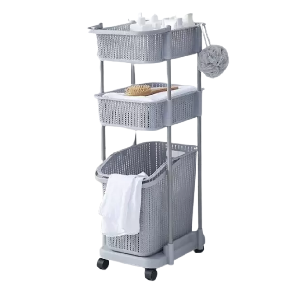 Trolly - Organizador para lavandería 3 niveles