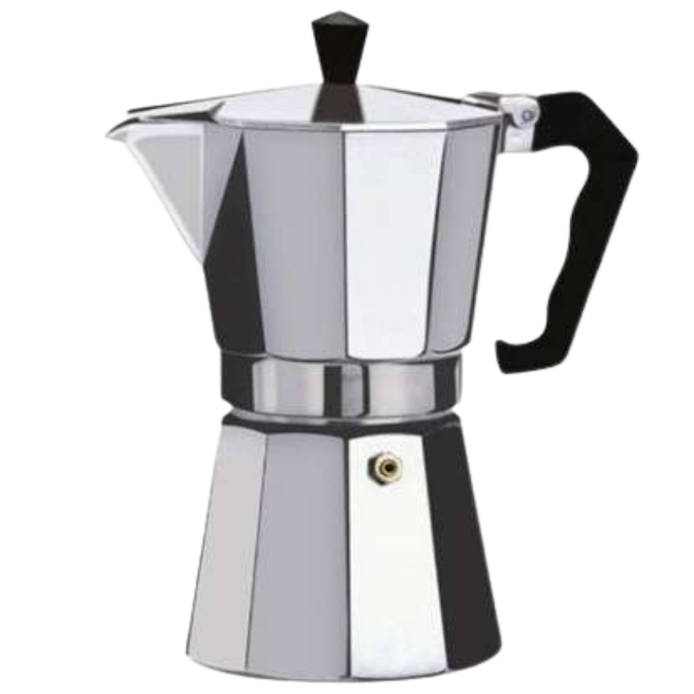Cafetera moka aluminio plateada 20oz 590ml para estufa coffee station - Picky Club Guatemala