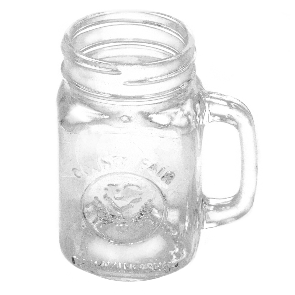 Mason jar vidrio 500ml con asa coffee station bebidas frías - Picky Club Guatemala