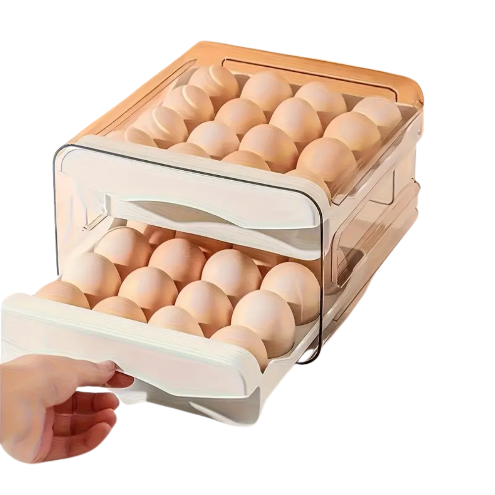 Organizador de Huevos con Gaveta para 32 huevos. Organizador para la refrigeradora. Organizador de huevos acrilico 