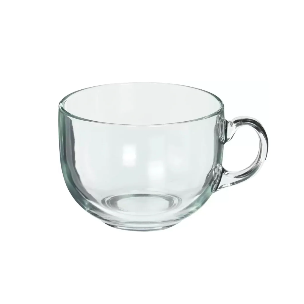 Taza vidrio redonda 15oz transparente coffee station capuchino latte - Picky Club Guatemala