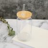 Frasco De Vidrio Con Pajilla De Plastico