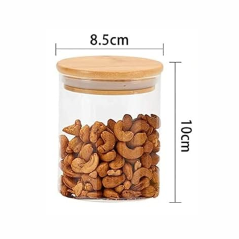 Frasco de Vidrio con Tapa de Bambú Diámetro de 8.5 cm - Imagen 4